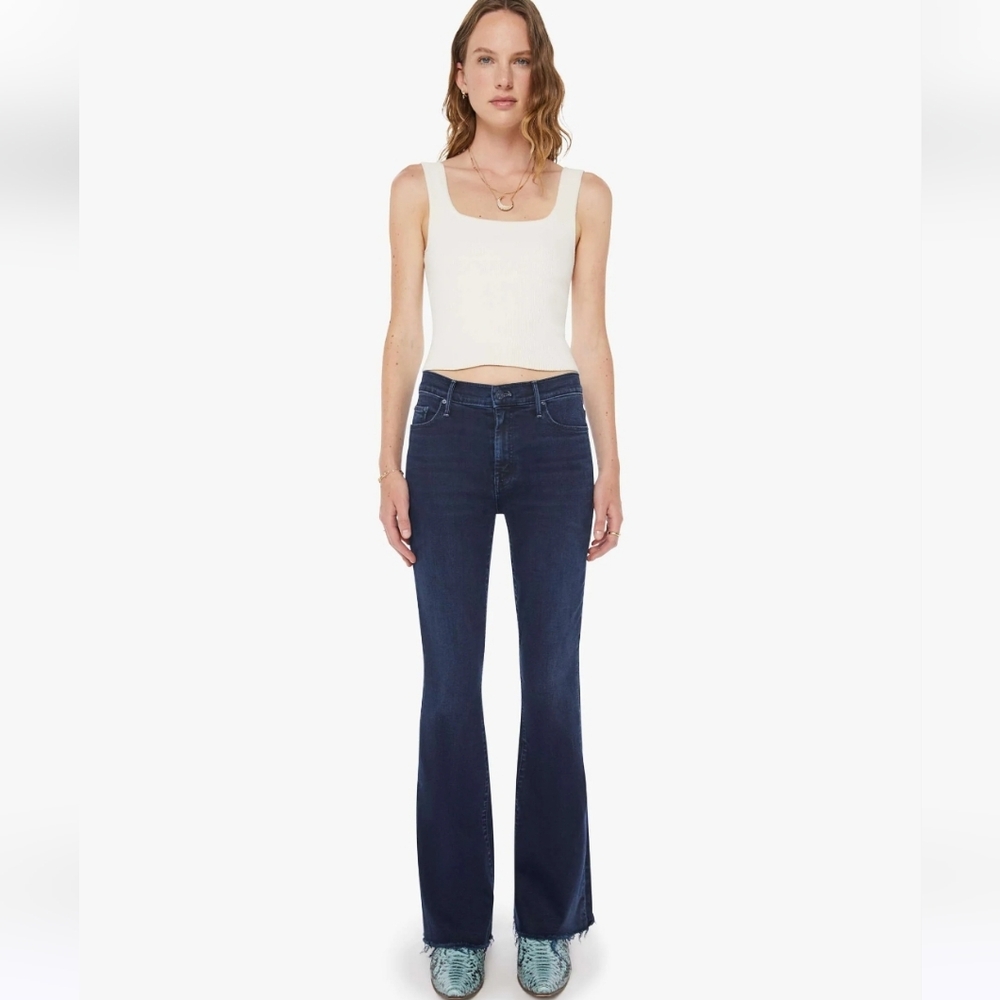 Mother Jeans The Weekender Fray in Easy Does It Size 25 High Rise Stretch Denim